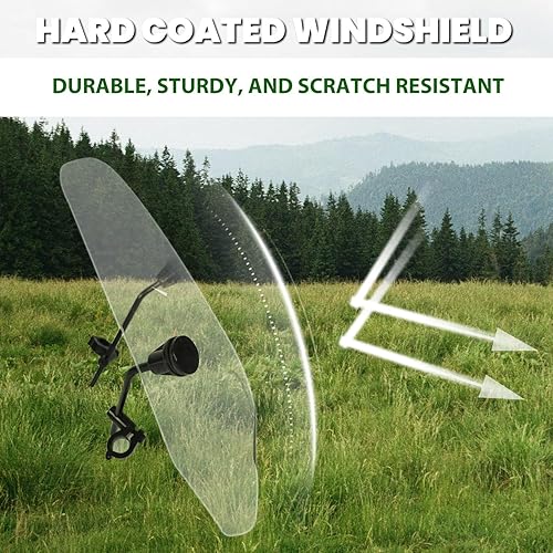 Miniatura 5 de ECOTRIC Parabrisas universal de 15 pulgadas de altura transparente para motocicleta, compatible con Harley Davidson Sportster Dyna Glide Softail