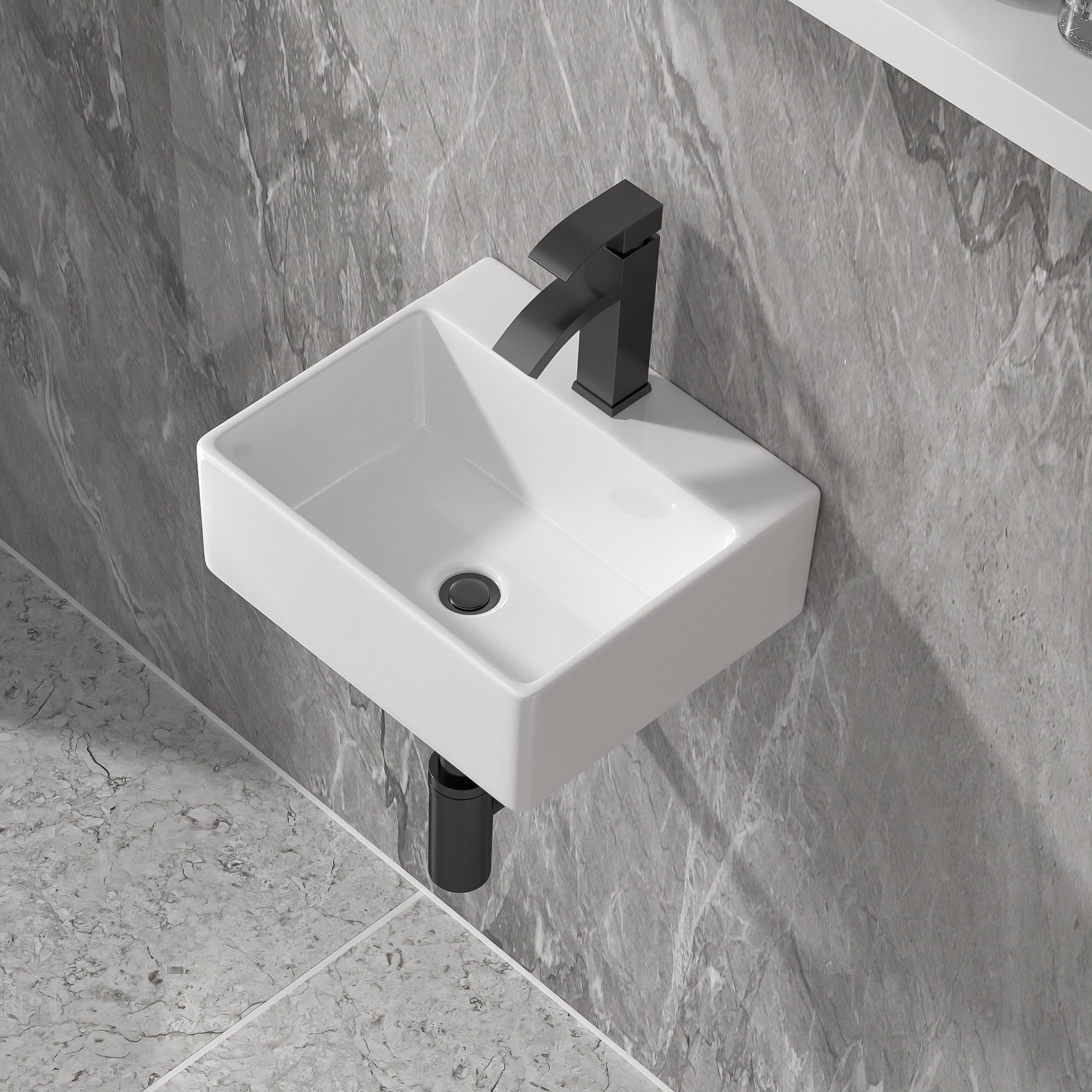 Snapklik.com : Floating Vessel Sink For Bathroom - 13"x11" Bathroom