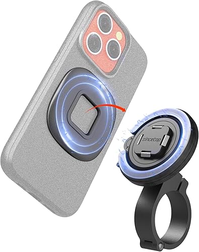 sincetop Soporte magnético para teléfono para bicicletamotocicleta Serie Q Quad   Soporte de teléfono de aluminio para manillar de bicicleta