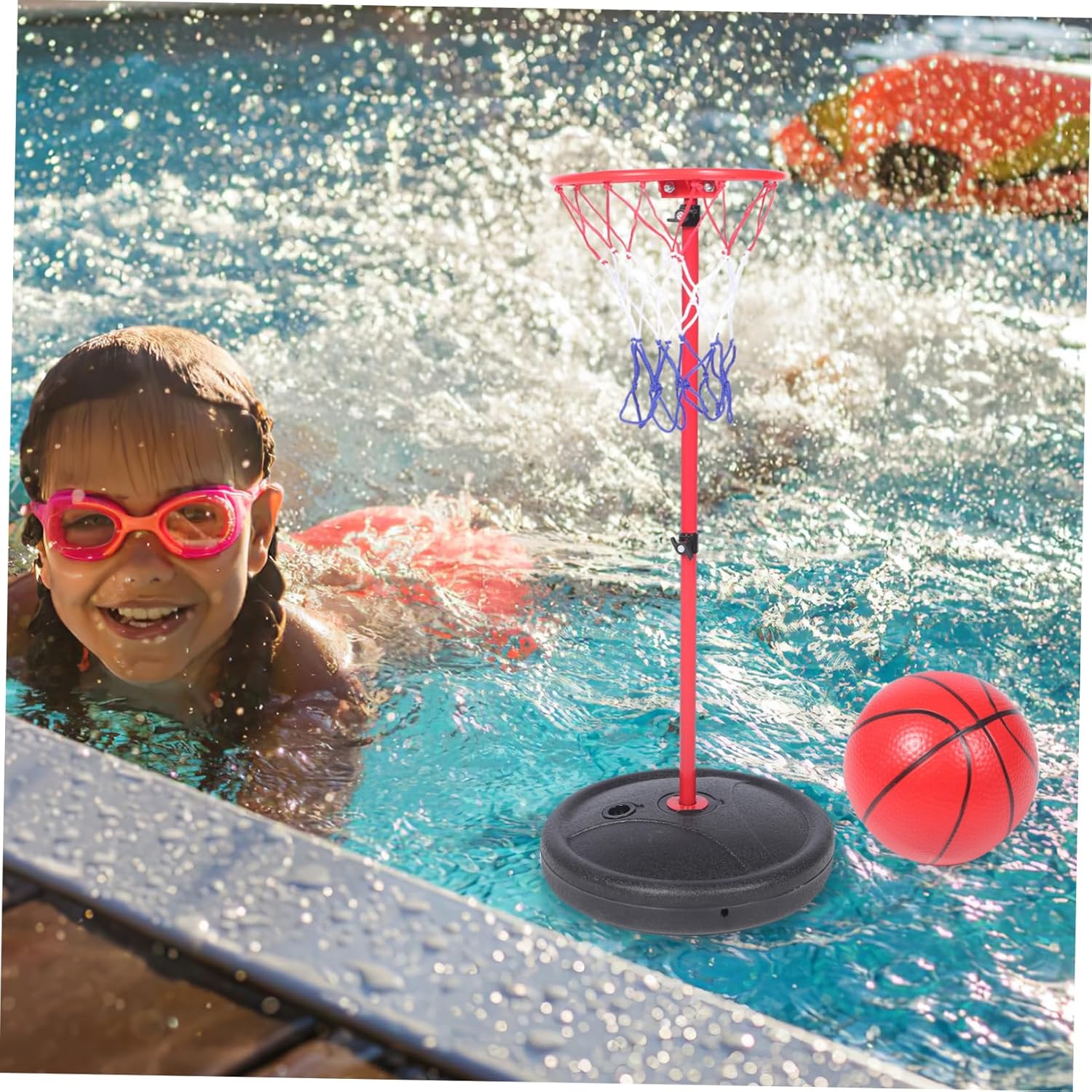 BESPORTBLE 1Set Floating Basketball Hoop for Poolside Games Removable Design with Inflatable Basketball for Summer Water Sports and Family Fun
