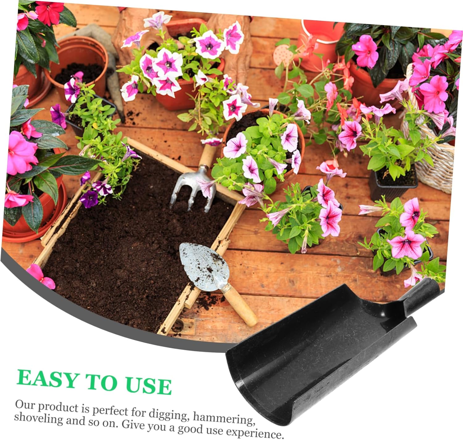 Metal Garden Shovel Heavy Duty Planting Spade Tool for Gardening Convenient and Practical for Digging Soil Loosening and Weeding for Home and Outdoor Use