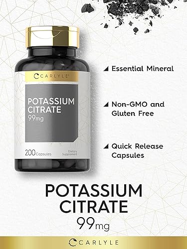 Miniatura 3 de Carlyle Suplemento de citrato de potasio | 99 mg | 200 cápsulas | Sin OMG y sin gluten