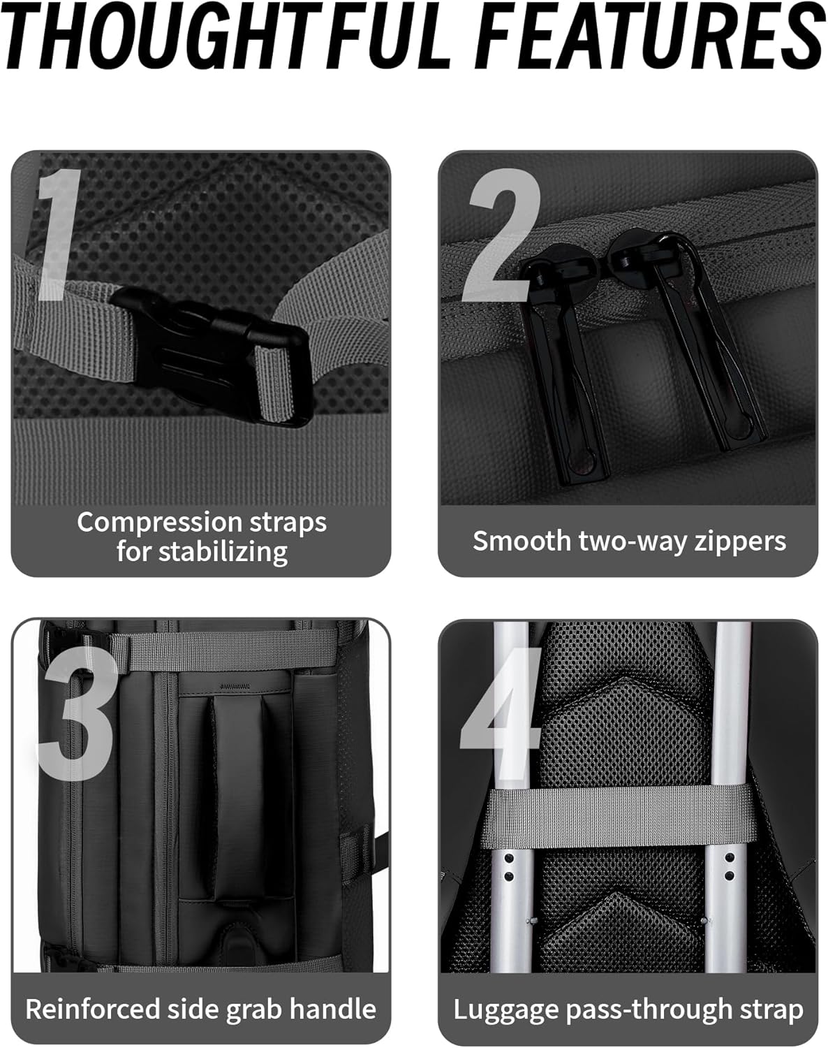 Travel Backpack with USB Port, Water-Resistant, Fits 15.6" Laptop, Airplane Carry-On Backpack for Unisex - Image 7