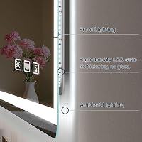 S'bagno Fürdőszobai Tükör Hangszóróval és LED Világítással, 100x70 cm, Bluetooth , Páramentesítővel, Érintésvezérléssel 8