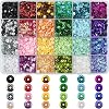 6mm Loose Cup Sequins, 24 Colors Bulk Rainbow Round Sequin Iridescent Embroidery Sequins for DIY Craft Sewing Nail Festival Costume Decoration, 11000pcs