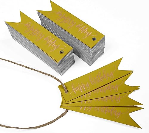 Miniatura 304 de Etiquetas de papel para colgar con texto en inglés «Happy Birthday», 100 unidades Azul,Aqua Blue,Negro -,azul, cerceta (Dark Teal Blue),Rosa