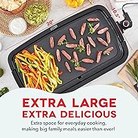 Vista 3 de DASH Everyday plancha eléctrica antiadherente de lujo con placa de cocción extraíble, para panqueques, hamburguesas, quesadillas, huevos y otros Rojo