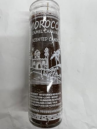 Brilux Morocco Camel Caravan Scented Brown Pillar Candle in Glass