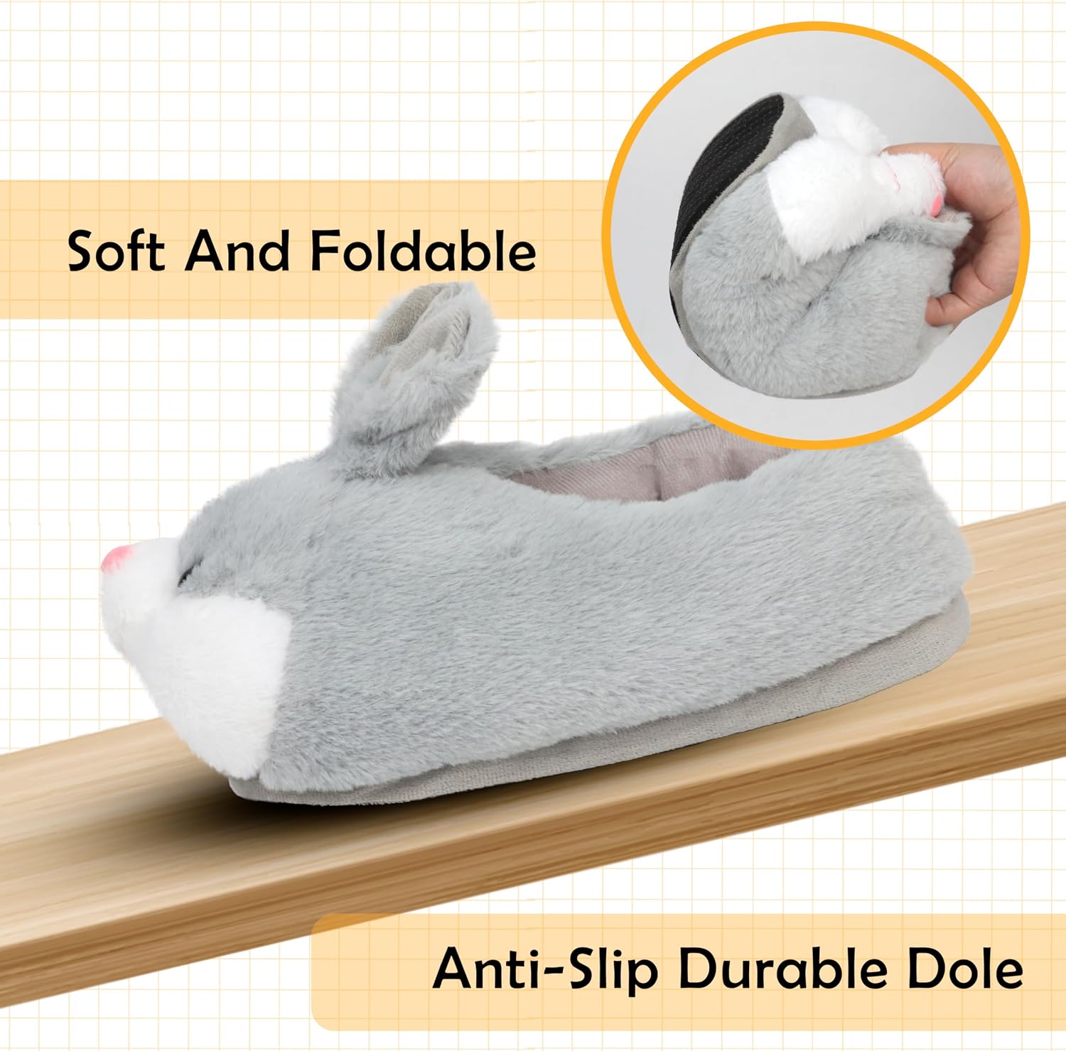 Classic Bunny Slippers - Women's Cute Animal Rabbit Plush Slippers - Funny House Shoes - Easter, Thanksgiving & Christmas Gifts