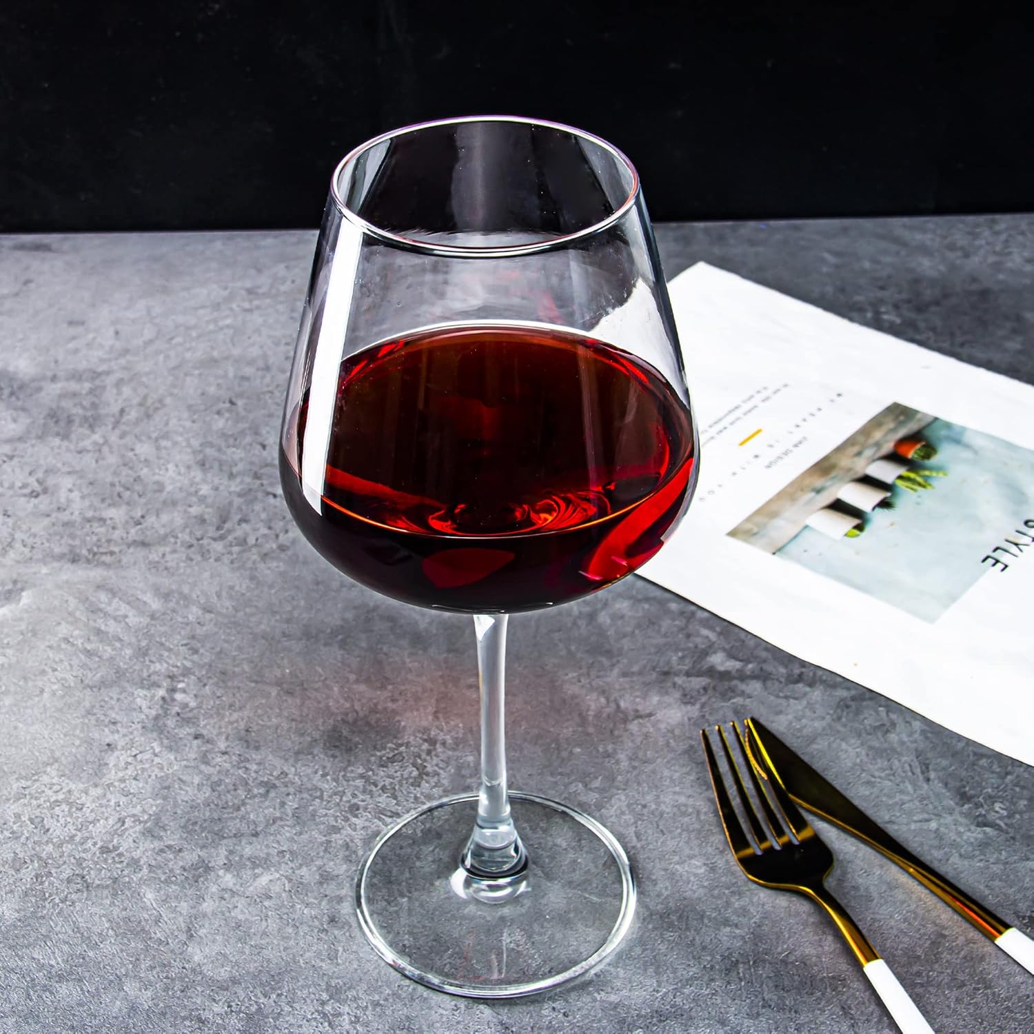 Red Wine Glasses Set of 6, 20 oz Large Burgundy Wine Glasses, Long Stem Wine Glasses for Wine Tasting, Perfect Ideal for Dinner Party, Wedding, Birthday - Image 5