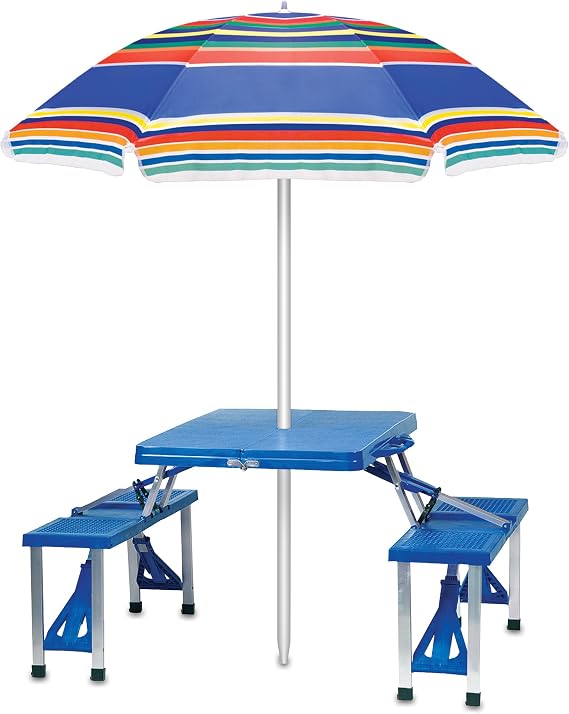 ONIVA - a Picnic Time brand 5 Ft. Portable Beach Umbrella, Lightweight Sun Shade Umbrella with Adjustable Tilt and UV Sun Protection
