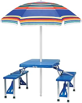 ONIVA - a Picnic Time brand 5 Ft. Portable Beach Umbrella, Lightweight Sun Shade Umbrella with Adjustable Tilt and UV Sun Protection