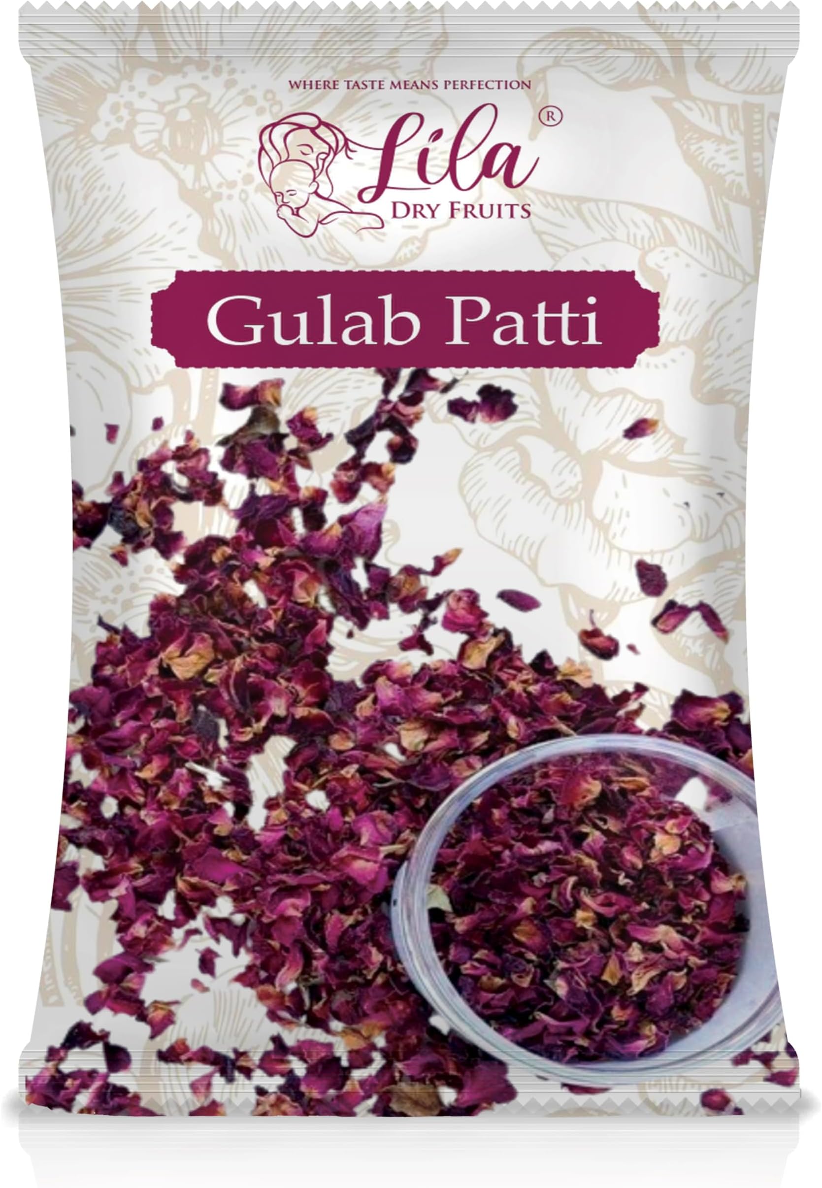 LDF Rose Leaves 100 Grams | Sun Dried Gulab Patti Natural & Aromatic | Rose Petals Ideal for Herbal Tea, Iced Tea, Cocktails, Desserts, Decoration, Potpourri | Perfect for Gifting