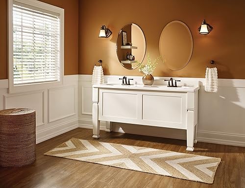 Miniatura 6 de Moen 4505BN Wynford - Grifo de baño de arco alto con dos asas, níquel cepillado