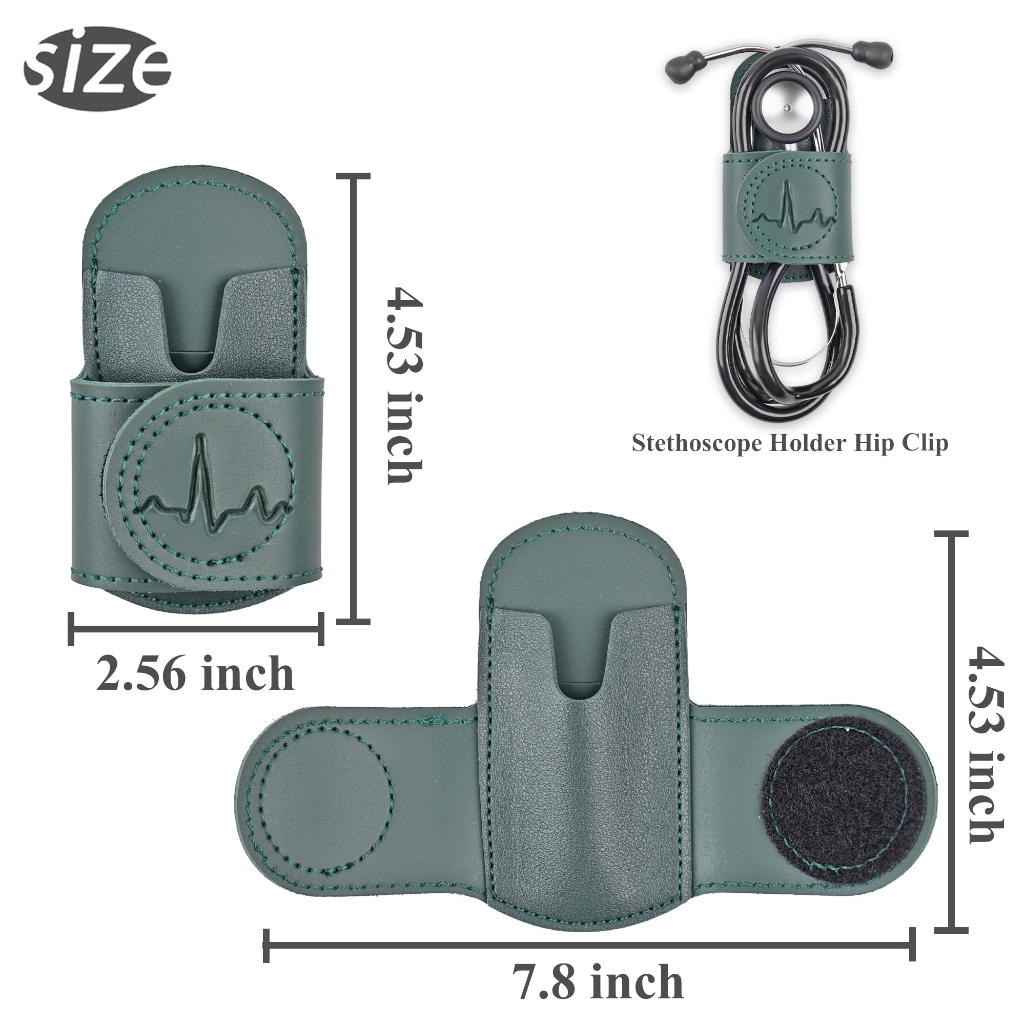 Czzmy Stethoscope Holder Hip Clip.Night Shift Nurse Essentials Organizer,Stethoscope Belt Clip for Scrubs Nursing Tools Holster Case(1-Green) - Image 4