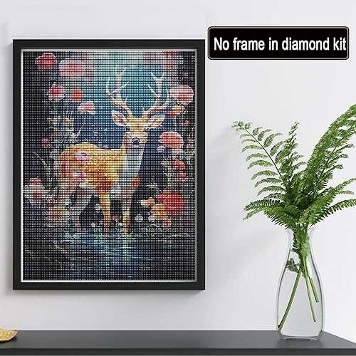 Miniatura 2 de Reofrey Kits de pintura de diamantes para adultos, ciervos, arte de diamantes de imitación, taladro completo, accesorios de pintura de diamantes de