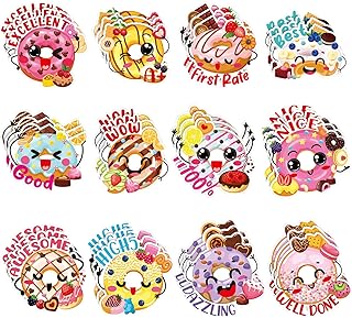 Jetec 300 Pcs Scratch and Sniff Sticker for Kids Smelly Scented Motivational Stickers Reward Teacher Incentive Positive Supplies for Student Classroom School Graduation(Donut)