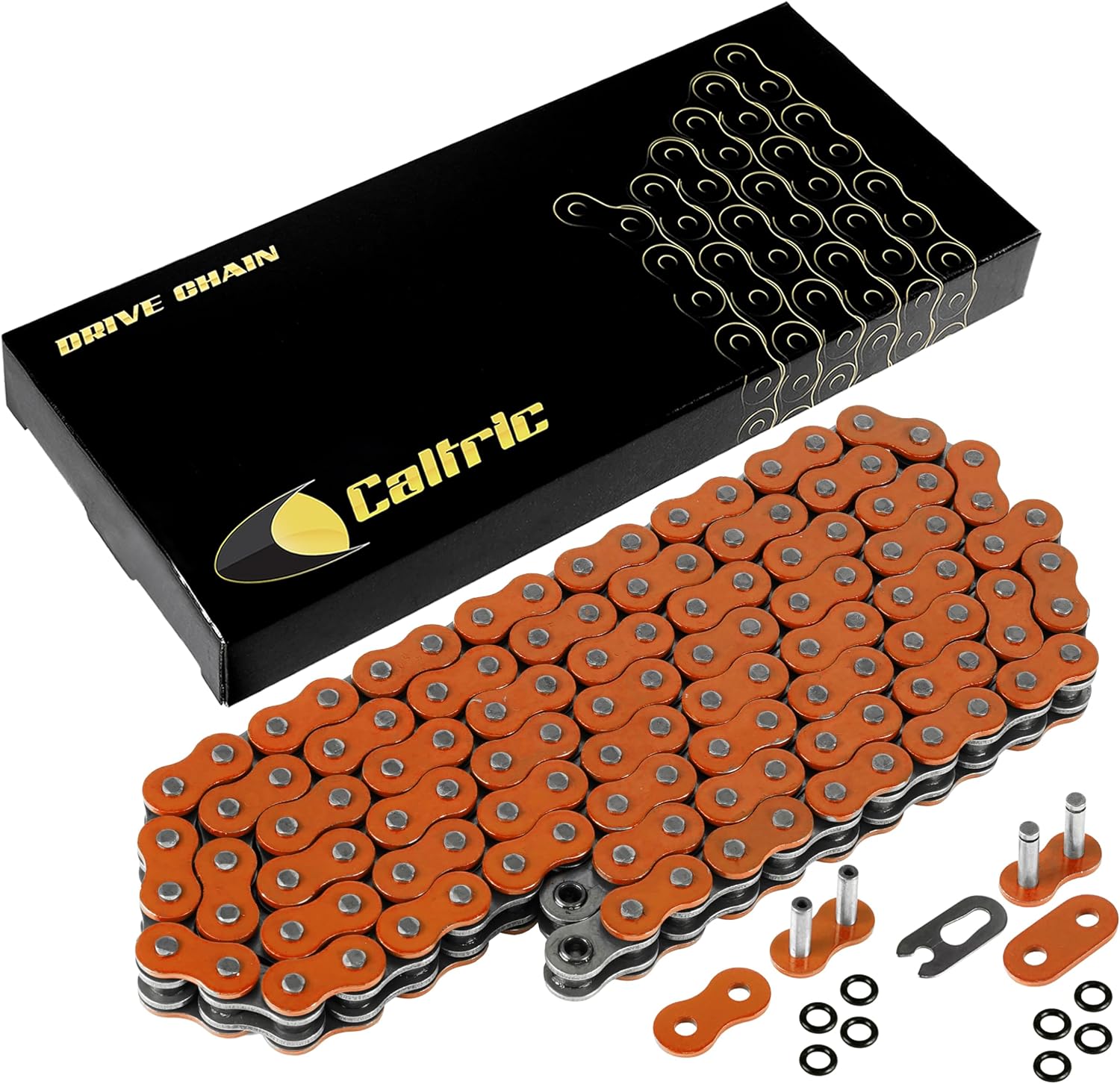 Caltric O-Ring Orange Drive Chain Compatible with Suzuki Gsxr1000 Gsxr 1000 Gsx-R1000 2007 2008