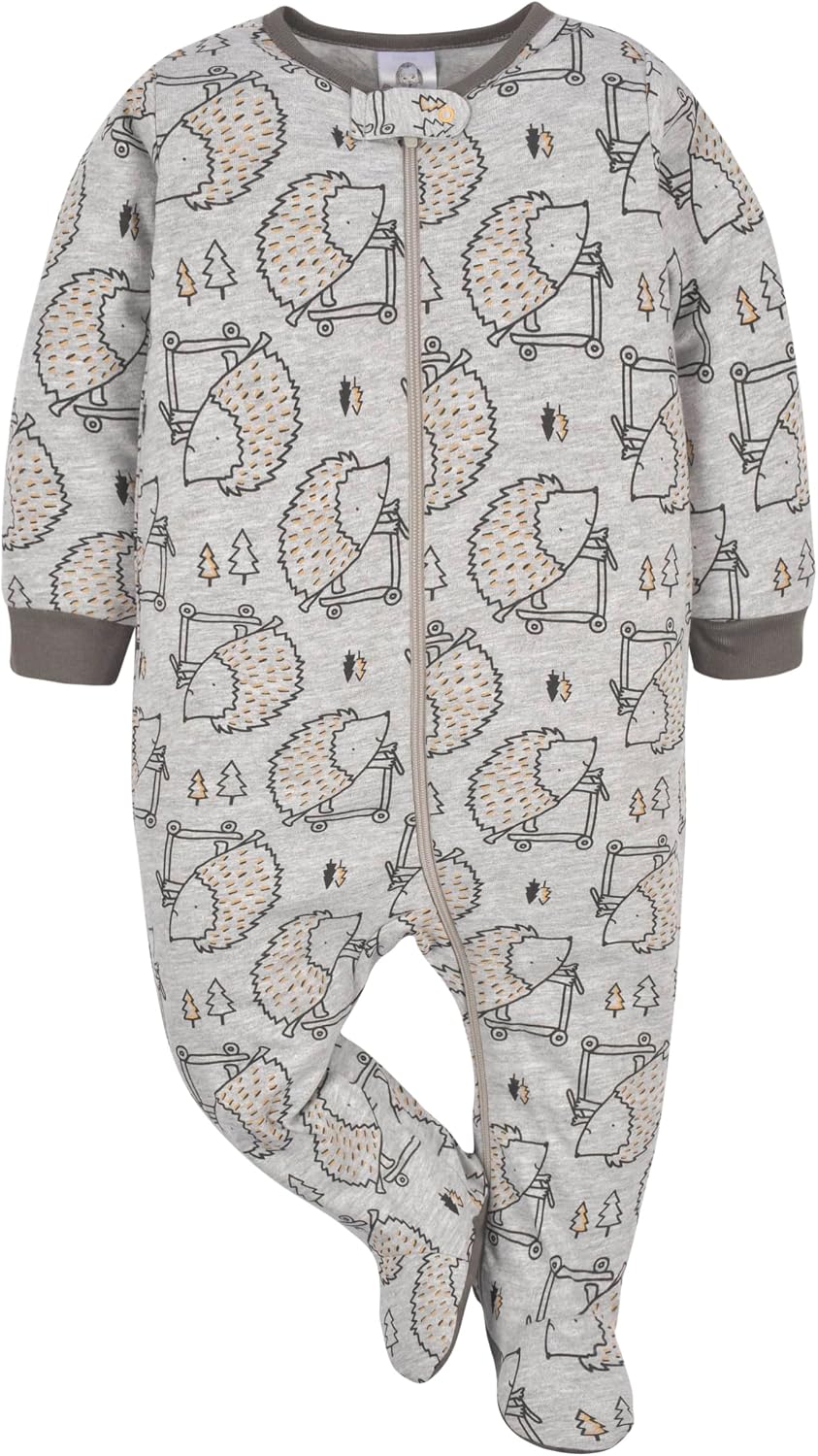 Gerber Baby Boys' 2-Pack Sleep 'N Play (Hedgehog & Squirrel, 0-3 Months)
