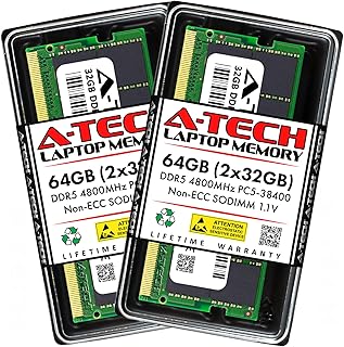 A-Tech 64GB Kit (2x32GB) RAM for Lenovo ThinkPad P15v Gen 3 (Intel) Laptop | DDR5 4800MHz PC5-38400 SODIMM 2Rx8 1.1V 262-Pin Non-ECC SO-DIMM Memory Upgrade