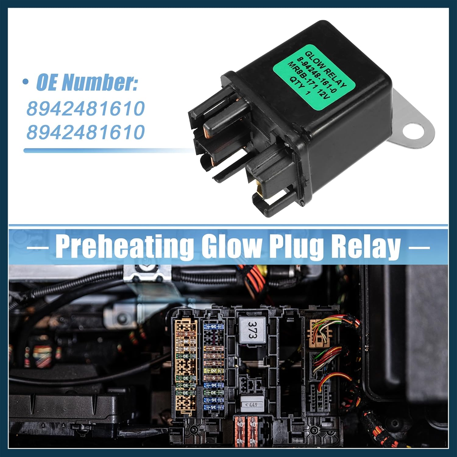 No.8942481610/8942481610 Preheating Glow Plug Relay for Yanmar 12V Item Replacement Automotive Parts