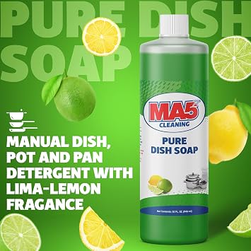 MA5X CLEANING Pure Liquid Dish Soap, 32oz | Pack of 2