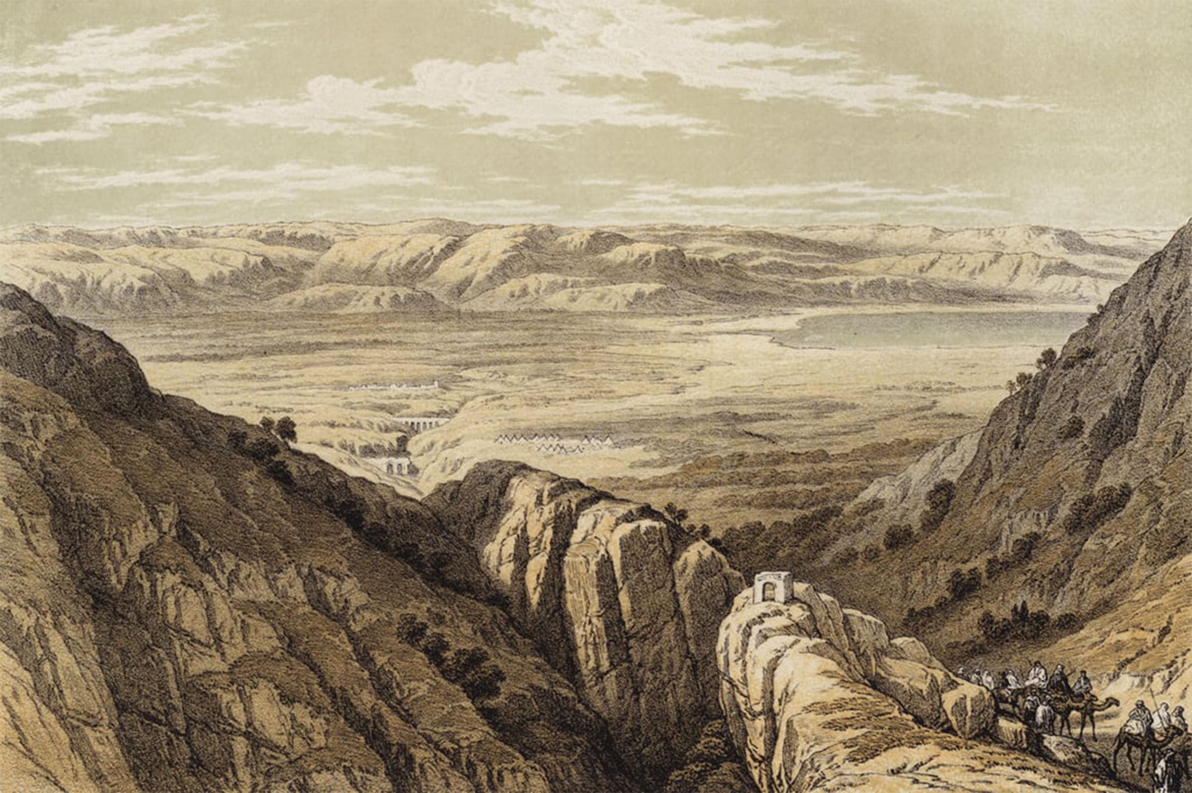 ARTXLXXBN Famous Painting Art Wall Decor Abstract Art Picture Descent Upon the Valley of by David Roberts Animal Pictures for Home Decor 60x90cm