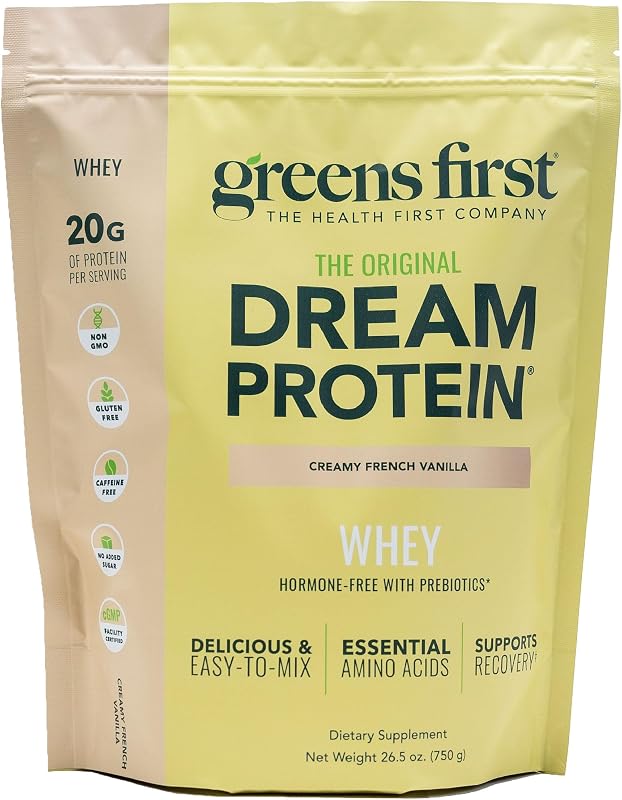 Greens First Dream Protein Powder Whey, Creamy French Vanilla, 26.5 oz