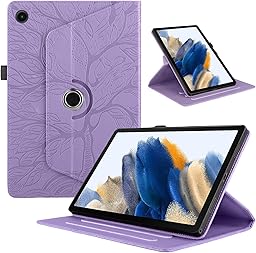 Case for Lenovo Tab M10 Plus 3rd Gen 10.6 Inch 2022 TB125/TB128 PU Leather Flip Tablet Cover 360° Rotating Multi-Angle Stand Function Tree of Life Rotating Protective Cover Case Purple