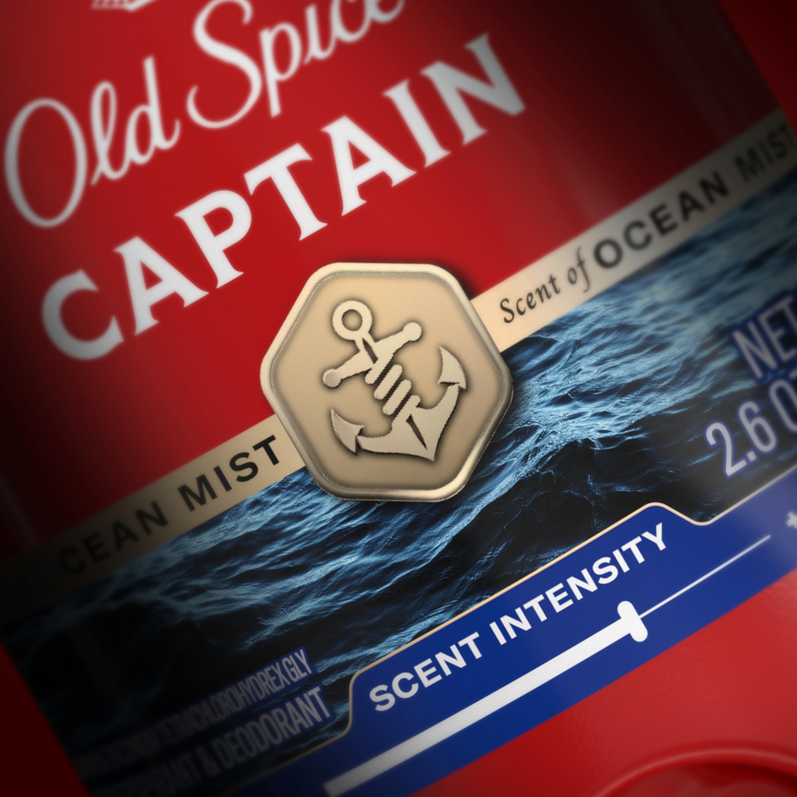 Old Spice - Desodorante antitranspirante para hombre, capitán, 48 horas, protección contra olores, 2,6 oz (juego de 6)