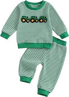 Baby Toddler Boy Girl Fall Winter Clothes Embroidery Stripe Pullover Pants Sets Infant Long Sleeve Sweatshirt Outfits