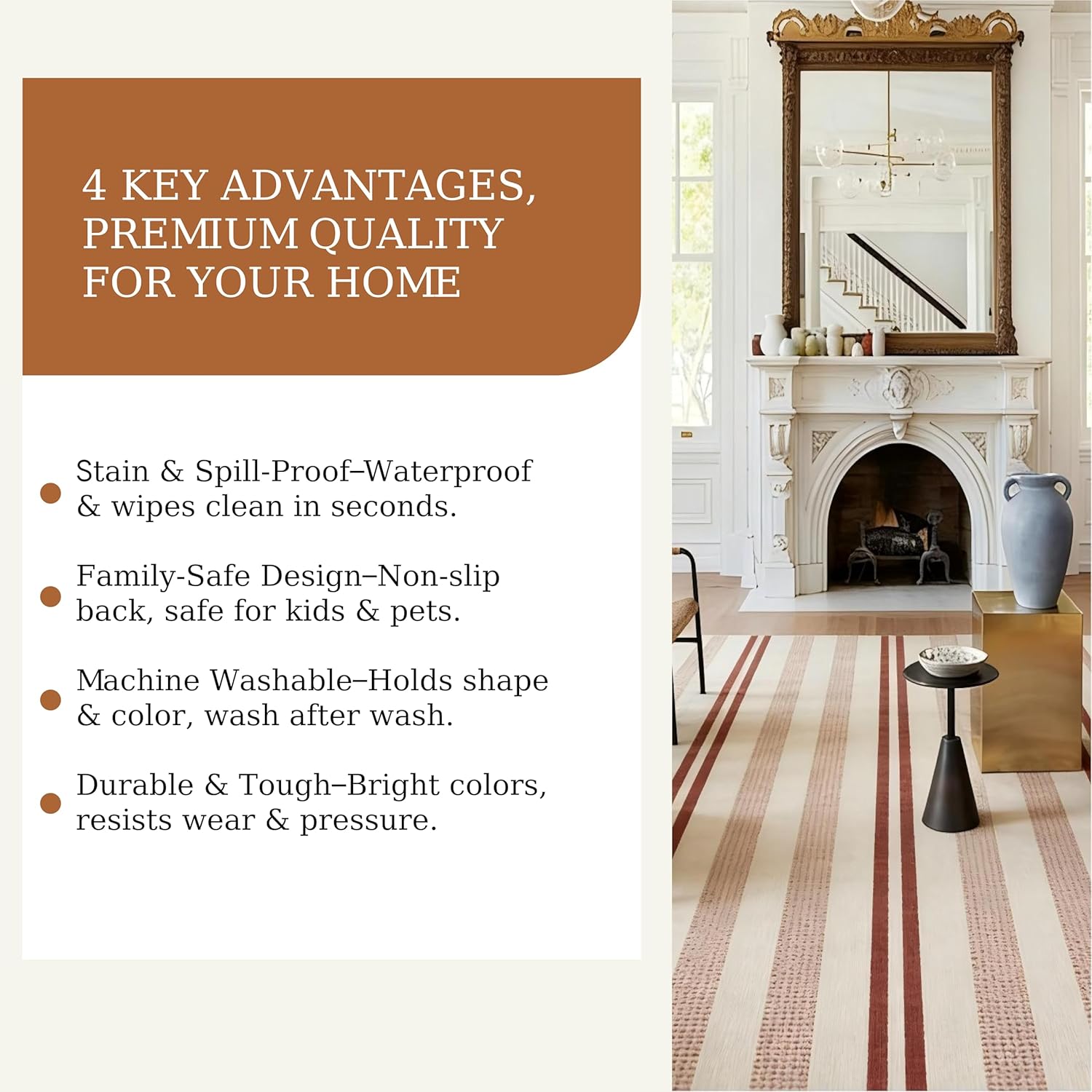 2x3 Washable Doormat, Non-Slip Rug for Front Door, Bathroom & Kitchen - Low Pile Indoor/Outdoor Mat with Rubber Backing, Modern House Design