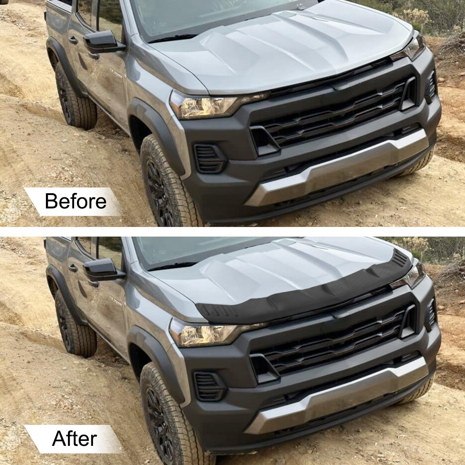Protector Capó Chevrolet Silverado 2007-2013 - Deflector Negro Anti-piedras E Insectos