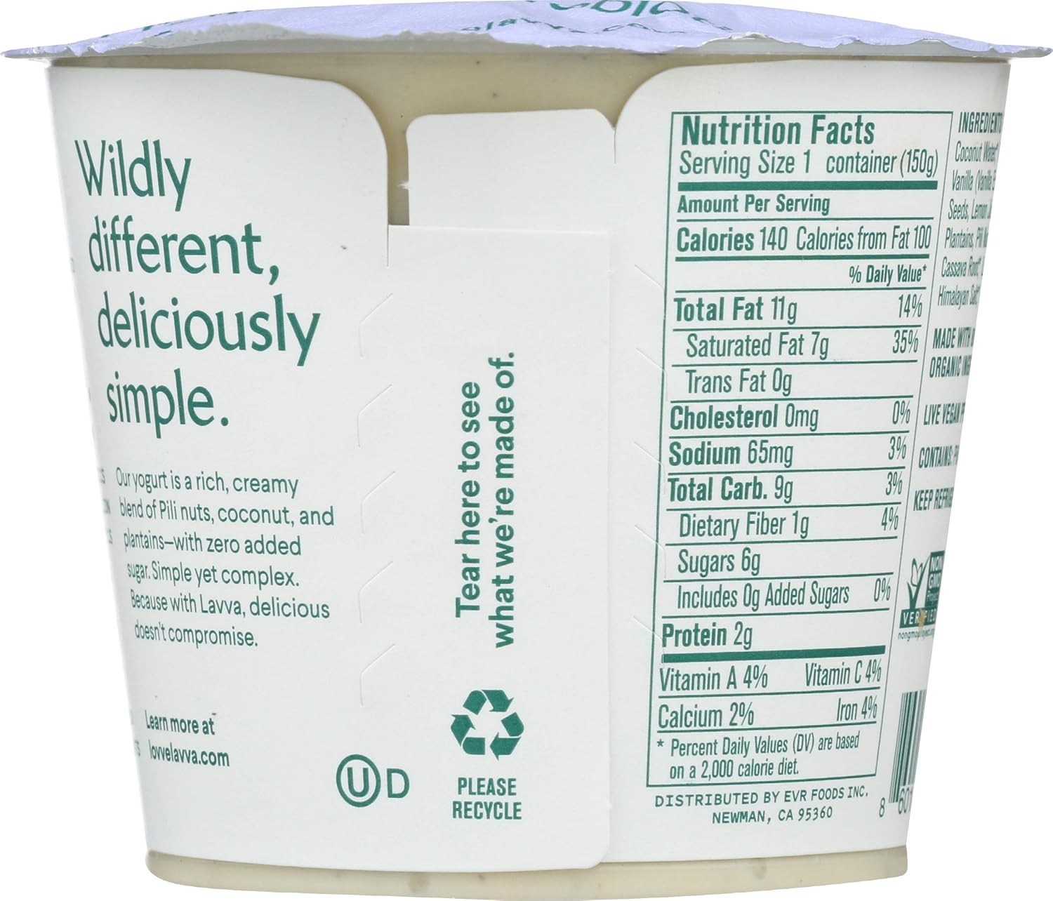 LAVVA Vanilla Plant Based Yogurt, 5.3 OZ