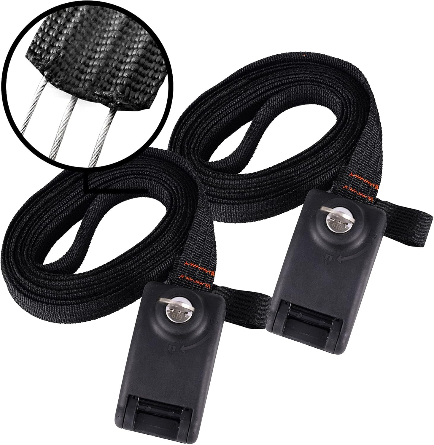 Buy 10 FT Sports Lockable Tie Down Strap, 2 Pack Upgraded Locking Tie