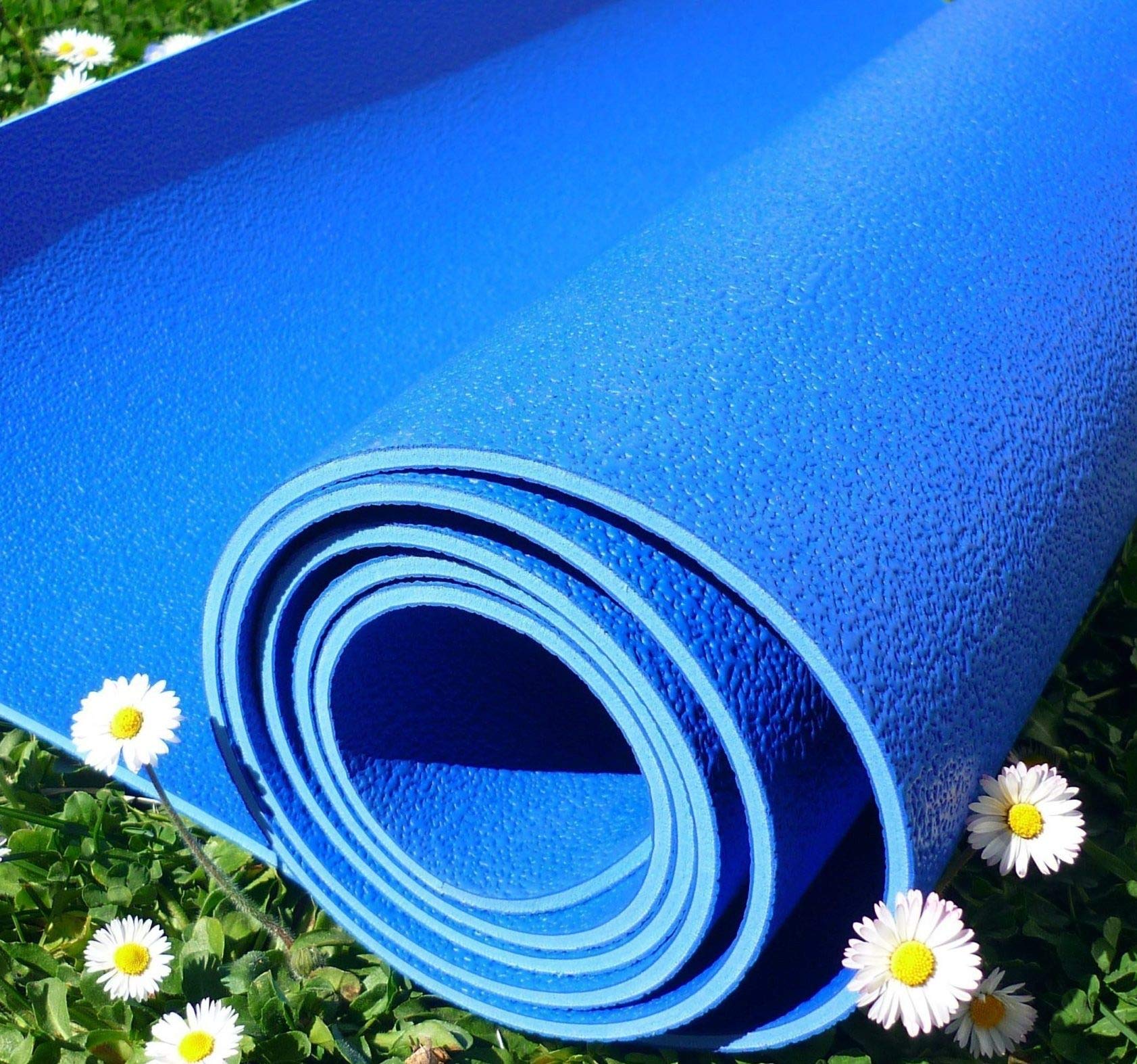 Esterilla Yoga Caucho Natural (látex) 100% Grosor 4 mm tamaño 185 cm x 61 cm Color Azul - Fabricada en España
