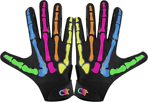 Miniatura 7 de Glorious Traders Youth Football Gloves American Wide Receiver Football Gloves for Adult Men Women & Boys with Super Sticky Silicone Grip Palms