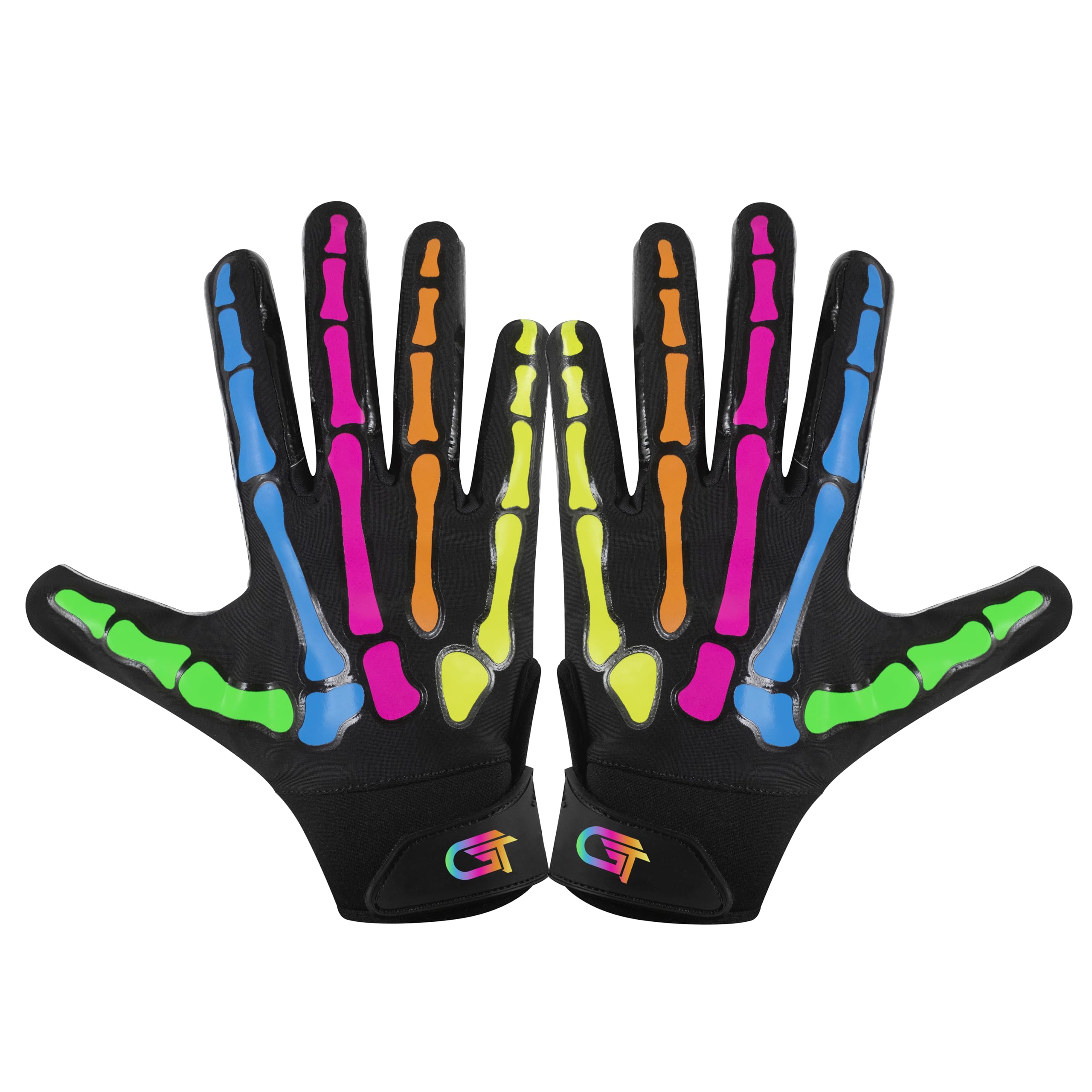 Glorious Traders Youth Football Gloves American Wide Receiver Football Gloves for Adult Men Women & Boys with Super Sticky Silicone Grip Palms