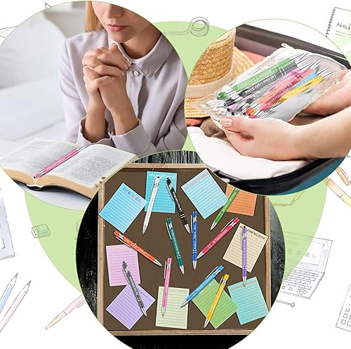 Miniatura 6 de Juego de 24 regalos divertidos que incluye blocs de notas divertidos bolígrafo a granel con tinta negra bonitas notas adhesivas con refranes para