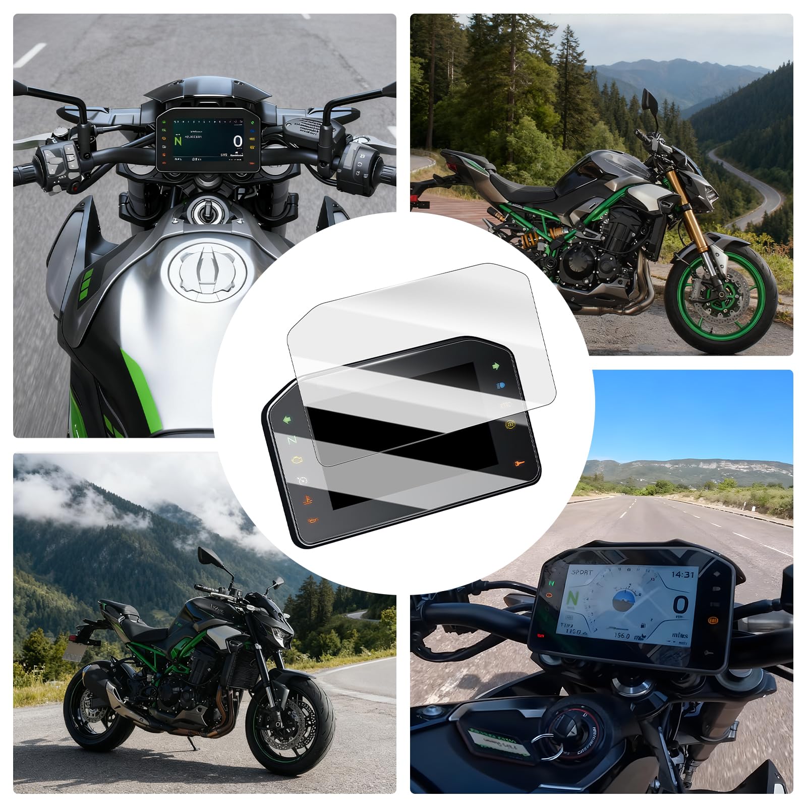 Protezione per schermo per KAWASAKI Z900 - Pellicola protettiva per tachimetro per KAWASAKI Z900 modelli 2025+, pellicola protettiva per display moto, pellicola protettiva in PET, ottimale per
