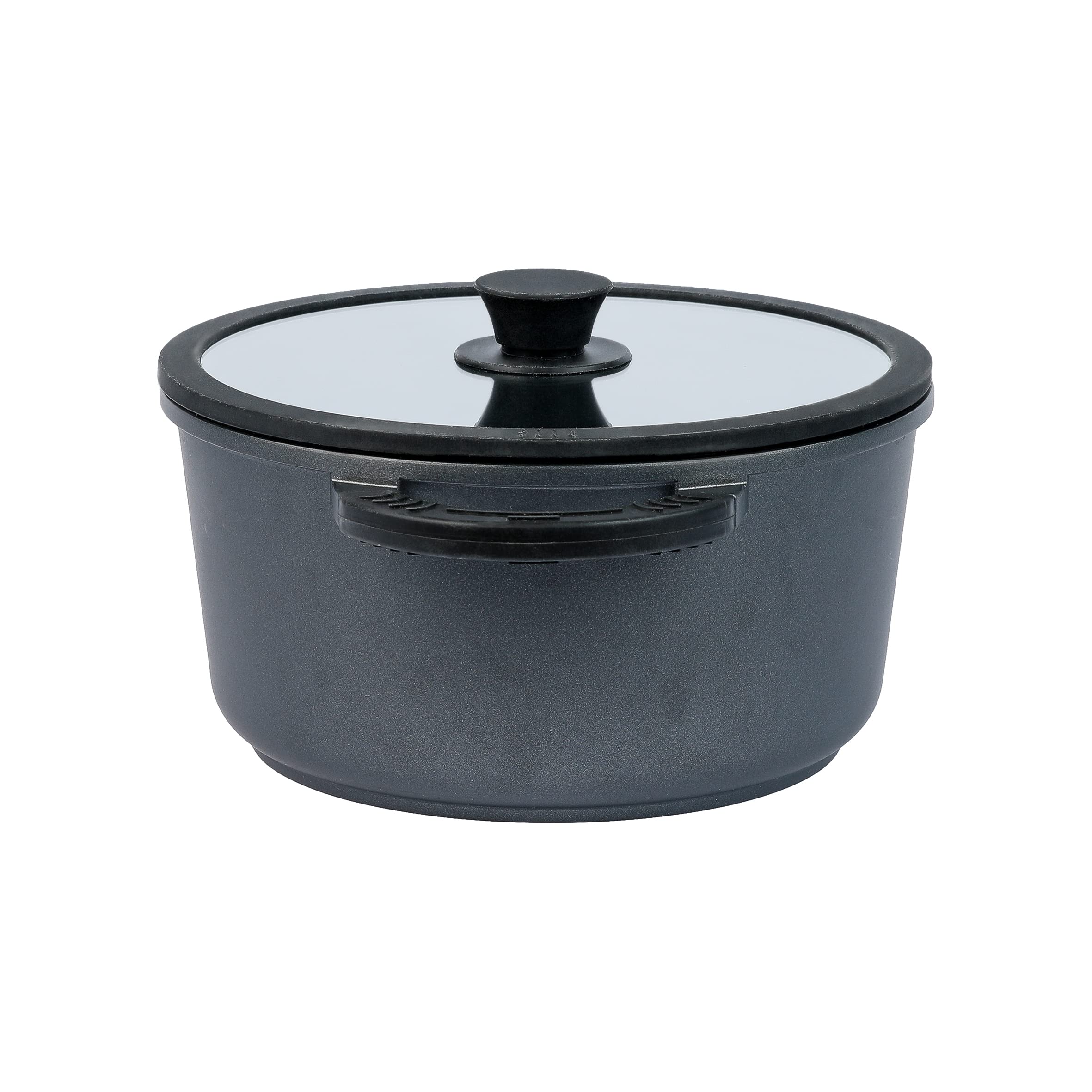 axentia 133148 Blackline garnek z odlewu aluminiowego, żeliwo, Ø ok. 24 cm, czarny