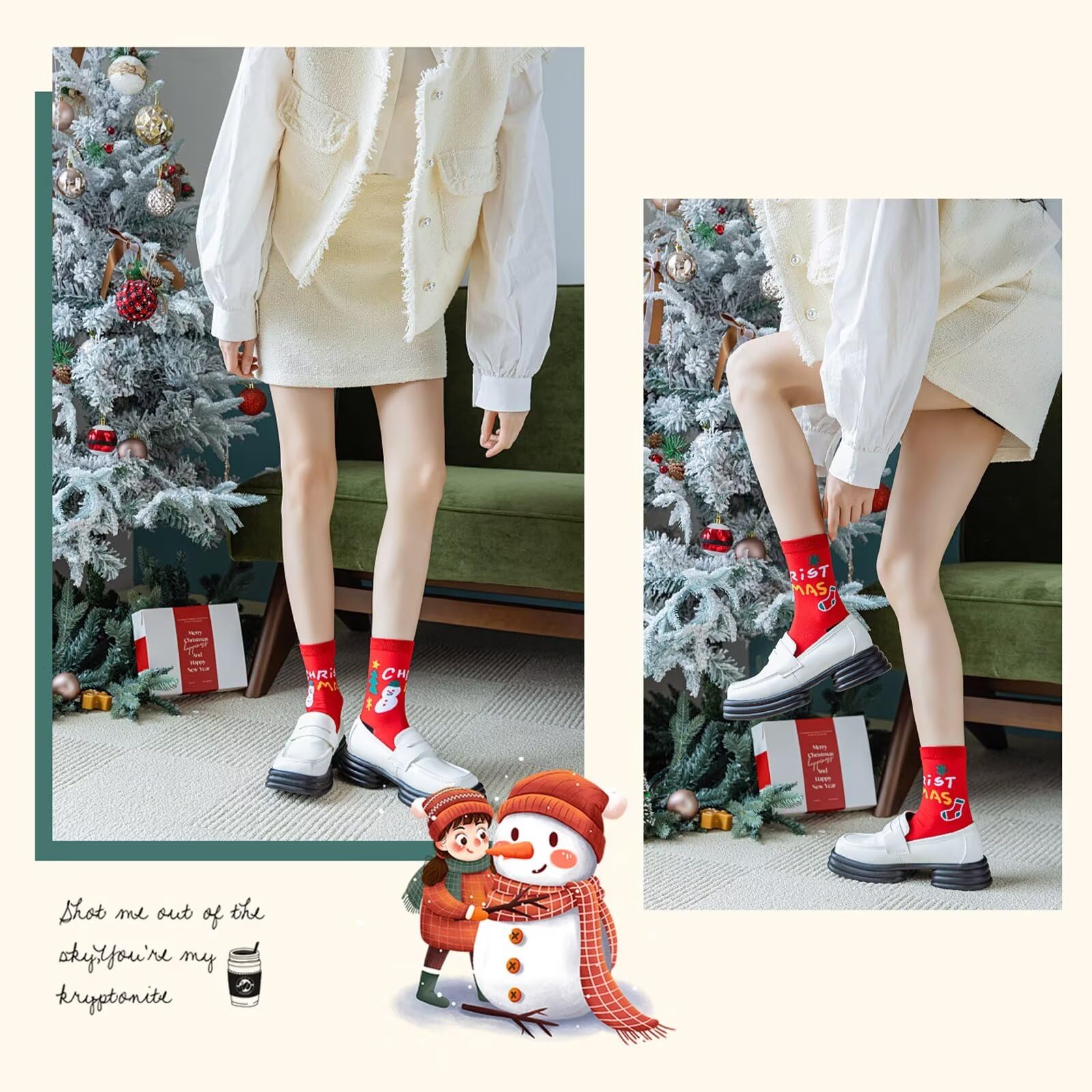 20 paia di calzini di Natale Calzini di Natale Calzini invernali di Natale Calzini a tema natalizio invernali unisex per bomboniere per feste di Capodanno