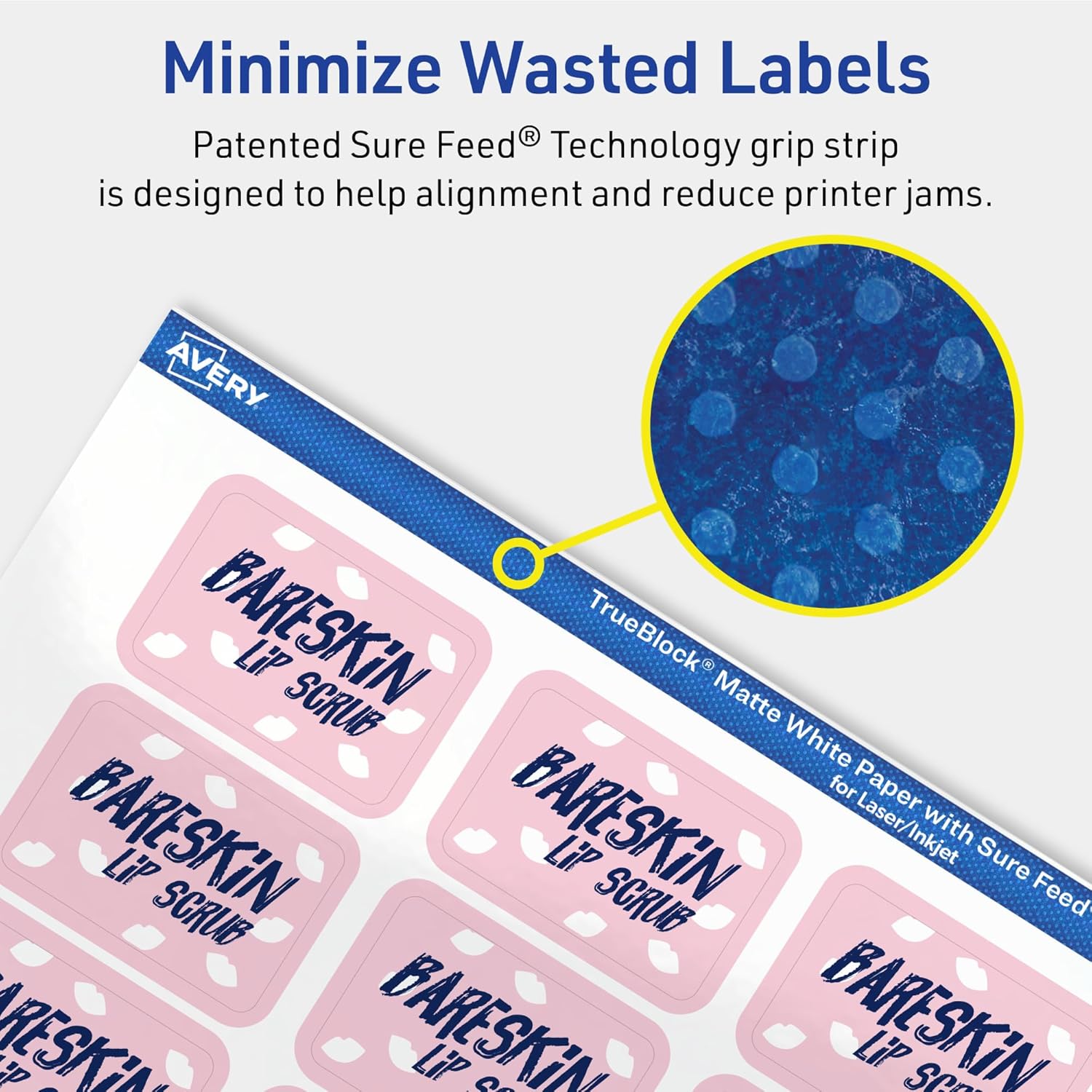 Avery TrueBlock Matte White Rectangle Labels, Sure Feed Technology, 1" x 1.5", 1,600 Matte White Labels, Print-to-The-Edge, Laser/Inkjet Printable, Great for Packaging and Product Merchandising