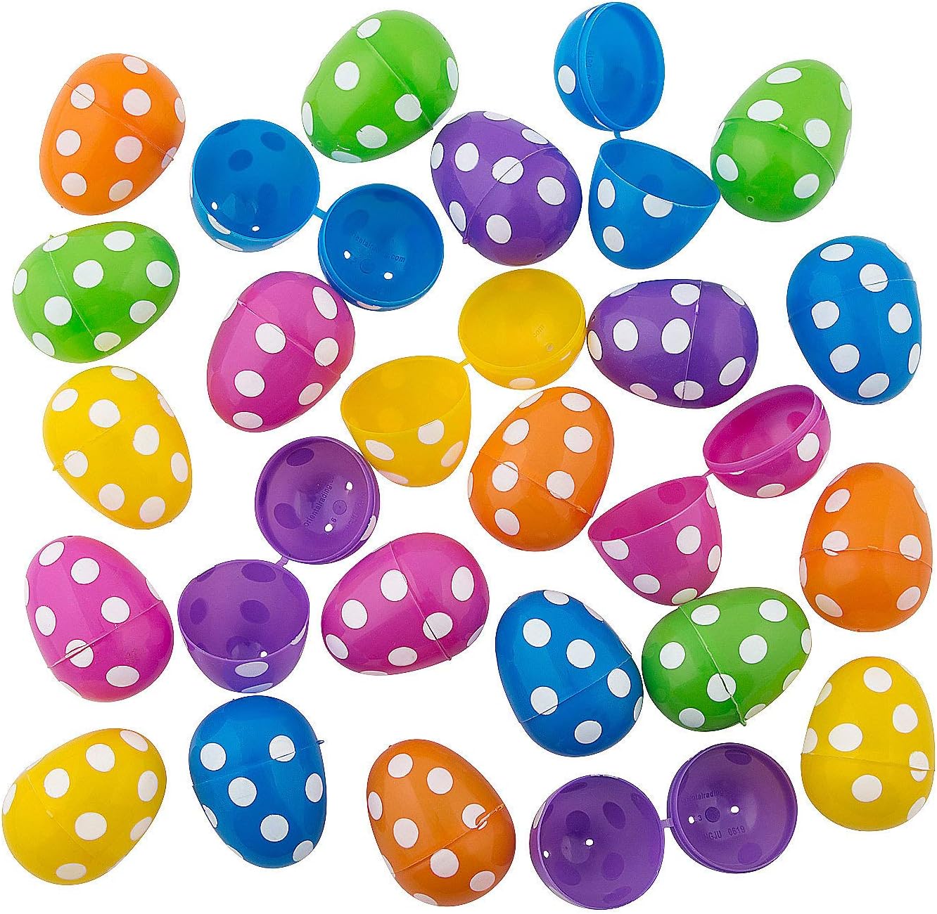 Bulk Bright Polka Dot Easter Eggs (144 plastic eggs) Easter Hunt Party Supplies