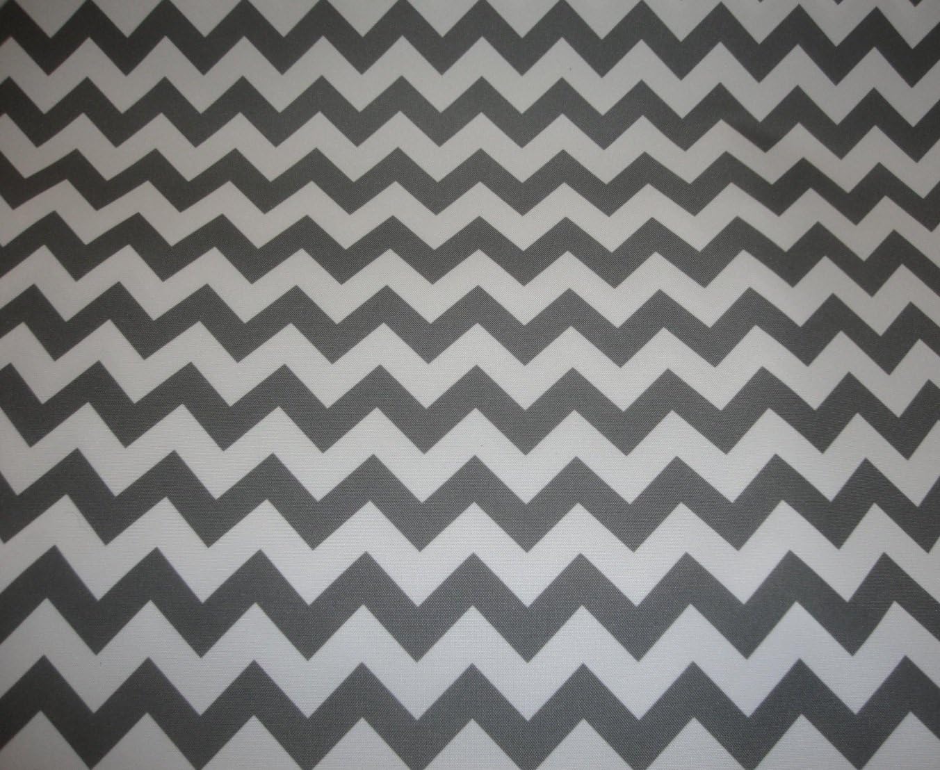 Waterproof Chevron Zigzag Grey White Outdoor Canvas Fabric 60