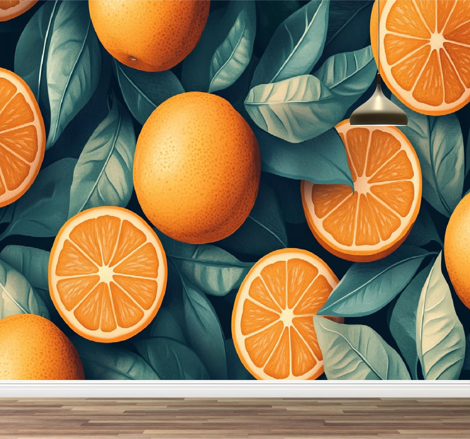 Feuille cadeau papier peint autocollant orange pour gâter une future maman