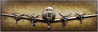 Empire Art Direct Airplane Metal, Hand Painted Primo Mixed Media Iron Sculpture, Decor,Ready to Hang,Living Room, Bedroom ï¼† Office 3D Wall Art, 72 in. x 2.2 in. x 24 in, Brown,Tan