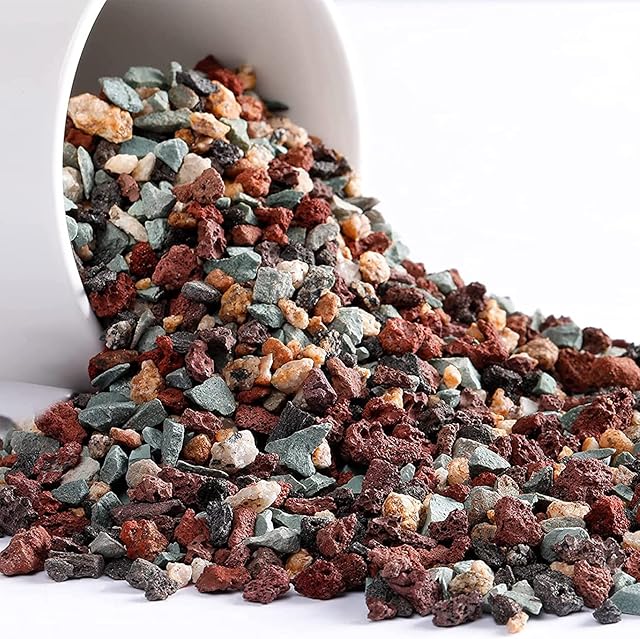 YY-JUNYING Mix Horticultural Lava Rock Pebbles, Pumice Succulent Cactus Natural Potted Bonsai Garden Gravel Top Dressing, 2.2lb