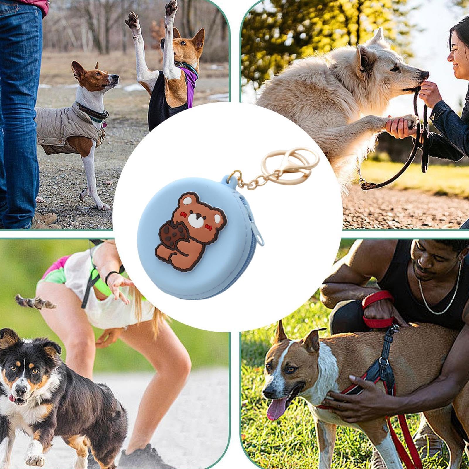 Custodia in Silicone per Cani - Porta Premietti per Cani Piccoli | Borsa per Snack per Cuccioli | Sacchetto Addestramento Cane Nero con Moschettone per Viaggio O Uso Esterno