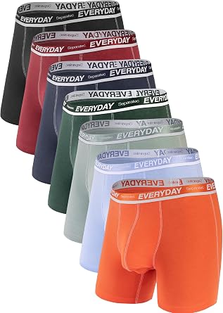 Separatec Cotton Dual Pouch Mens Underwear Comfortable Soft Breathable Everyday Boxer Briefs for men 7 Pack